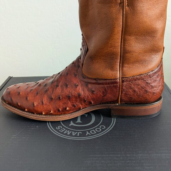 Cody James Black 1978 Men's Carmen Exotic Full-Quill Ostrich Roper Boots - Picture 3 of 4
